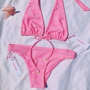 KASAKAI Hendrix Bottoms in Strawberry Snake L